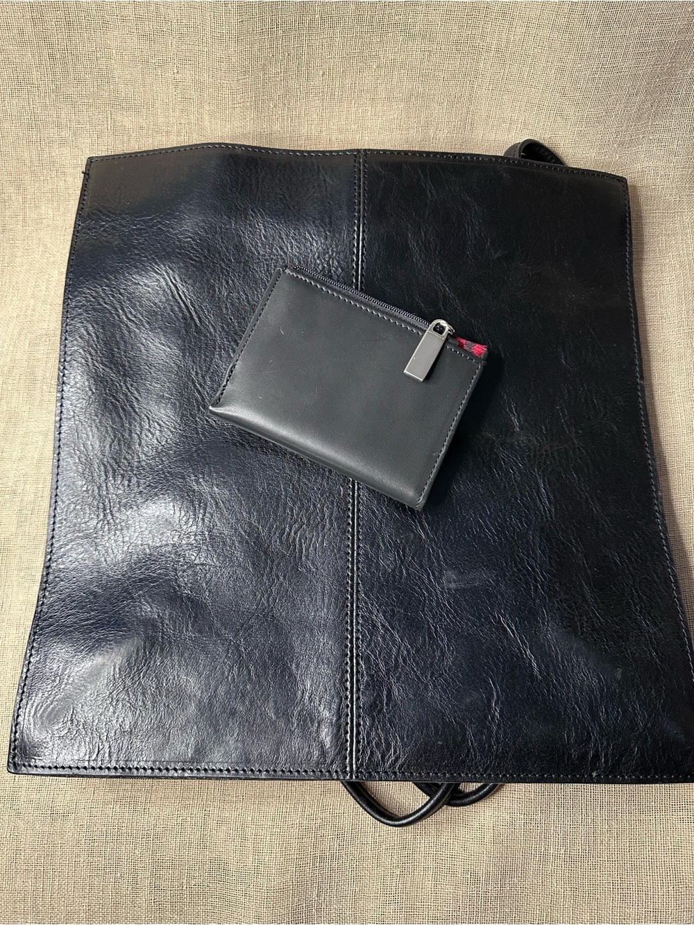 Vintage Wilsons Leather Red Zebra Pony Hair Tote Bag & Matching Wallet Set Y2K - Picture 4 of 14